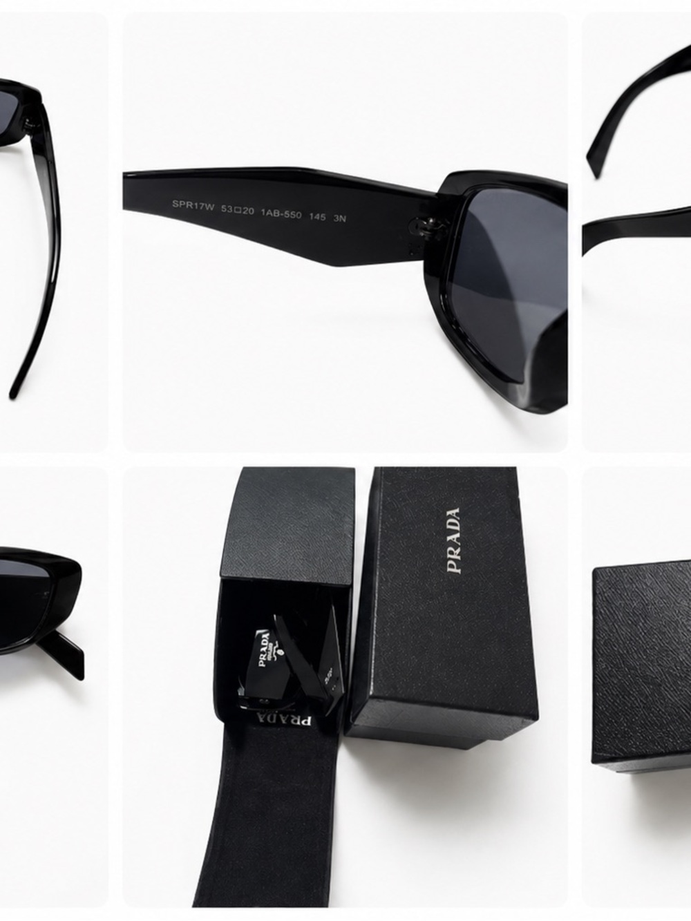 Prada Black Men's Sunglasses with Dark Gray Lenses